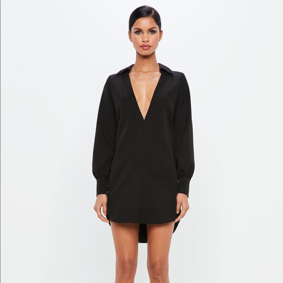 Peace + Love black V collar dress - Picture 1 of 6